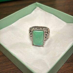 Studio Barse Silver Ring with Green Stone Size 10